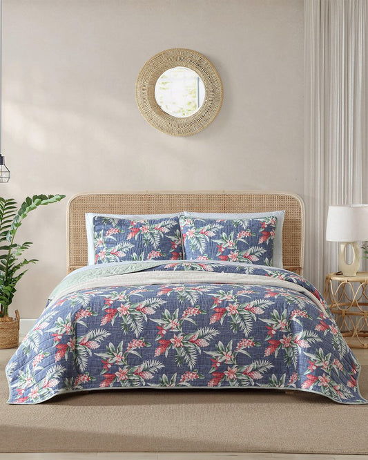 Floral Enchantment Reversible 3-Piece King Quilt Set - Tommy Bahama Beach & Home