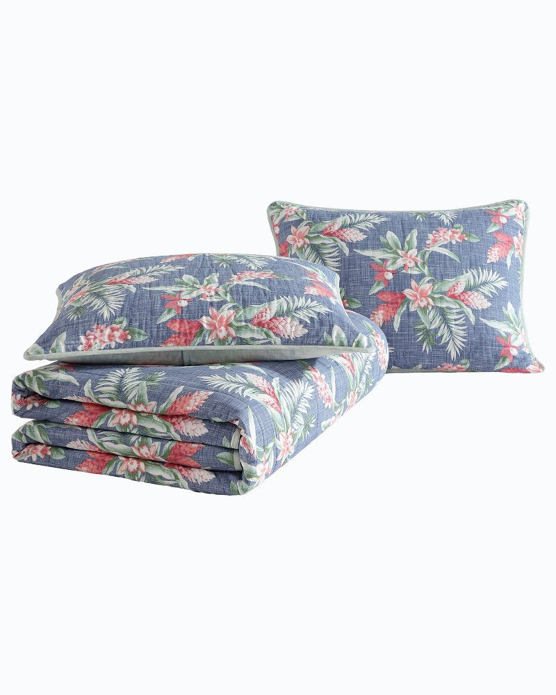 Floral Enchantment Reversible 3-Piece King Quilt Set - Tommy Bahama Beach & Home
