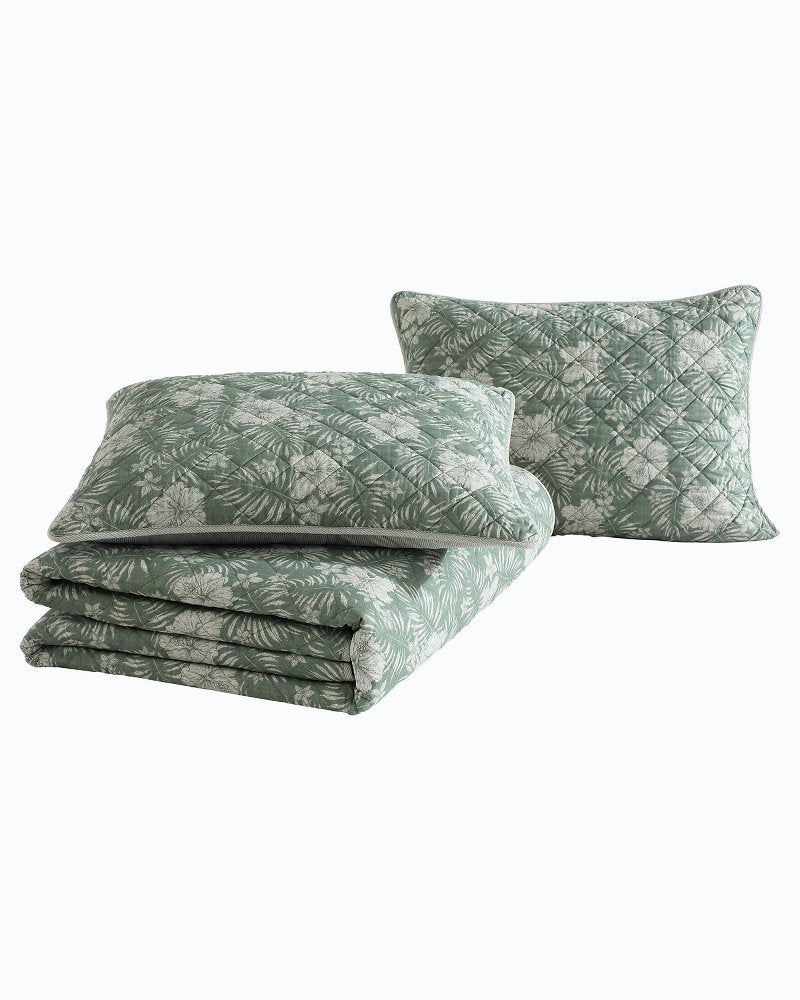 Hibiscus Jungle Reversible 3-Piece Full/Queen Quilt Set - Tommy Bahama Beach & Home