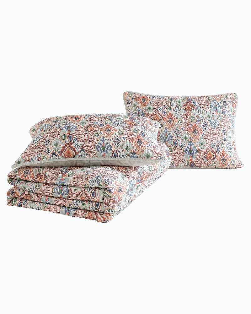 Ikat Tropics Reversible 3-Piece Full/Queen Quilt Set - Tommy Bahama Beach & Home