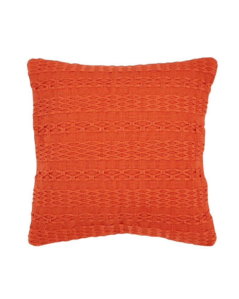 Cross Weave Orange Canvas Pillow - Tommy Bahama Beach & Home
