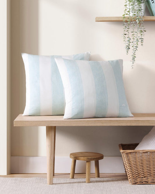 Awning Stripe Blue Decorative Pillow - Tommy Bahama Beach & Home
