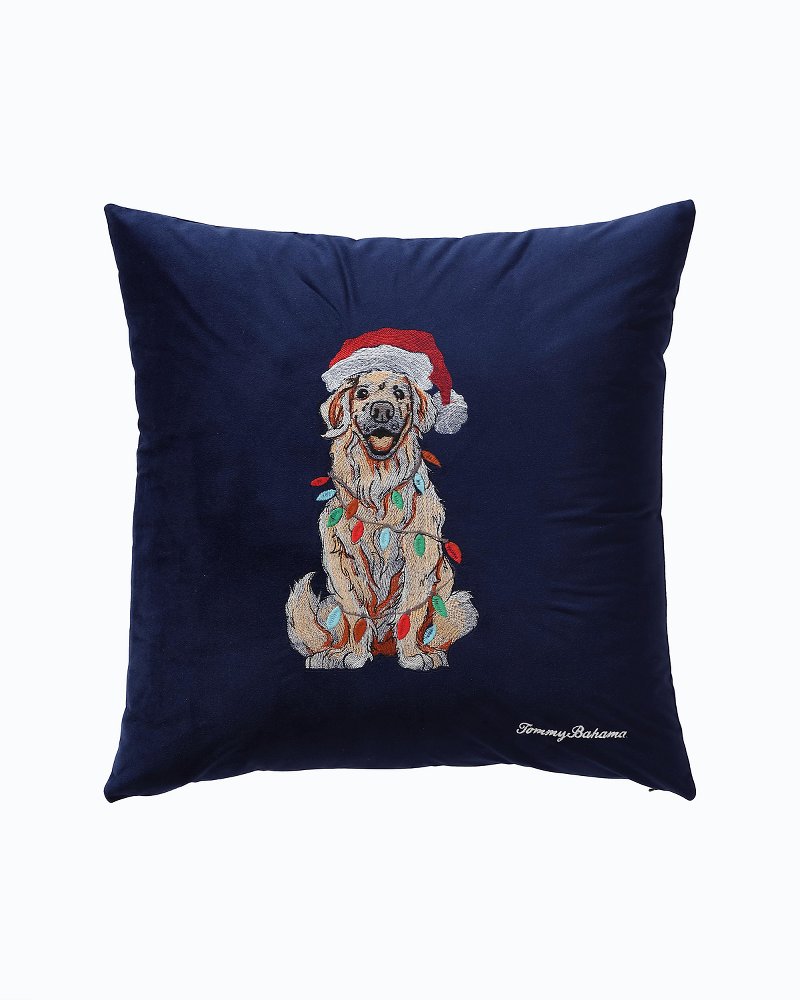Holiday Retriever Velvet Decorative Pillow - Tommy Bahama Beach & Home