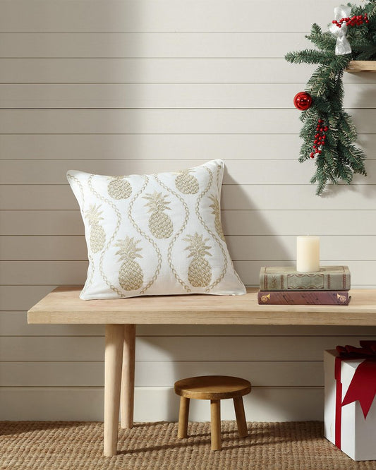 Golden Pineapples Embroidered Decorative Pillow - Tommy Bahama Beach & Home