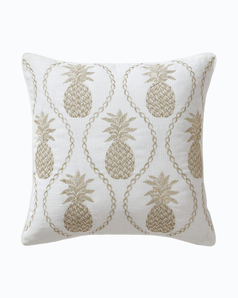 Golden Pineapples Embroidered Decorative Pillow - Tommy Bahama Beach & Home