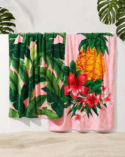 Pineapple Queen & Swaying Fronds Beach Towels — Set of 2 - Tommy Bahama Beach & Home
