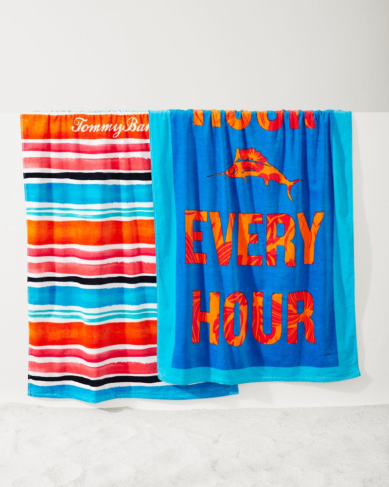 Cape Coral & Happy Hour Beach Towels — Set of 2 - Tommy Bahama Beach & Home