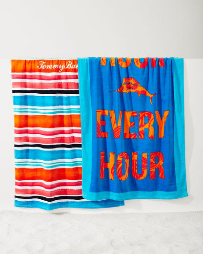Cape Coral & Happy Hour Beach Towels — Set of 2 - Tommy Bahama Beach & Home