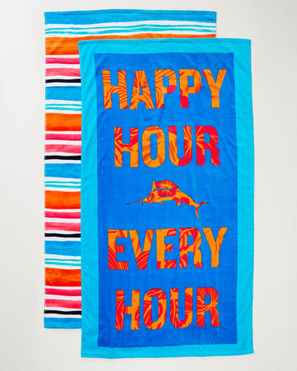 Cape Coral & Happy Hour Beach Towels — Set of 2 - Tommy Bahama Beach & Home