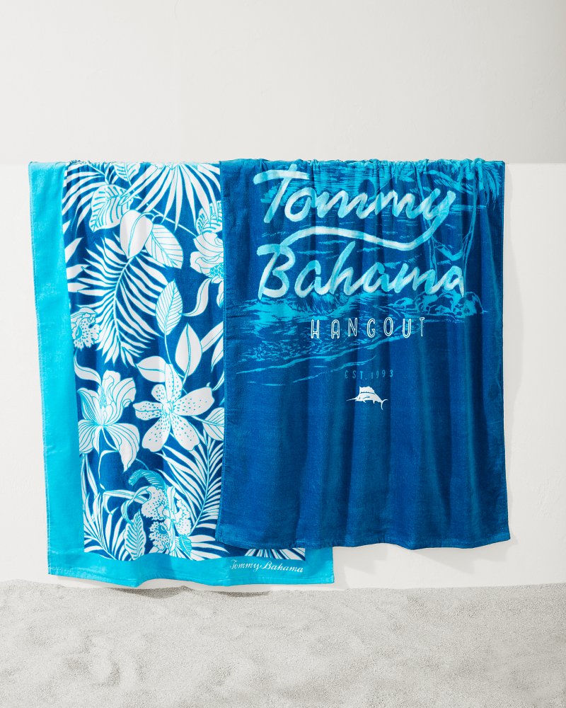 High Tide Hangout & Island Cays Blooms Beach Towels — Set of 2 - Tommy Bahama Beach & Home