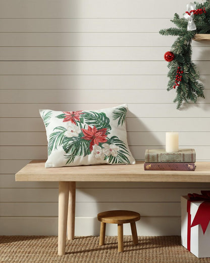 Festive Palms Velvet Embroidered Decorative Pillow - Tommy Bahama Beach & Home