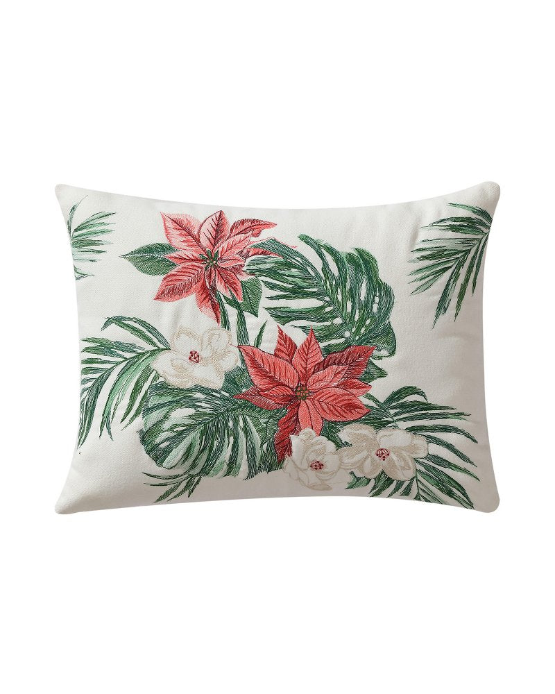 Festive Palms Velvet Embroidered Decorative Pillow - Tommy Bahama Beach & Home