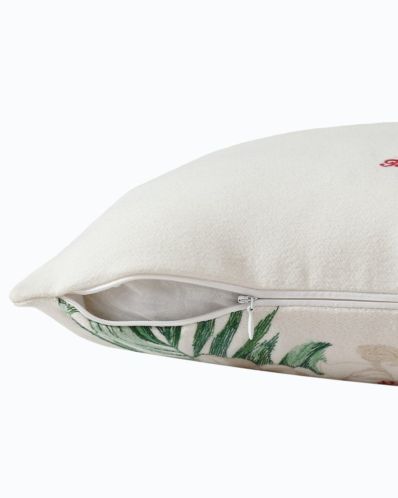 Festive Palms Velvet Embroidered Decorative Pillow - Tommy Bahama Beach & Home