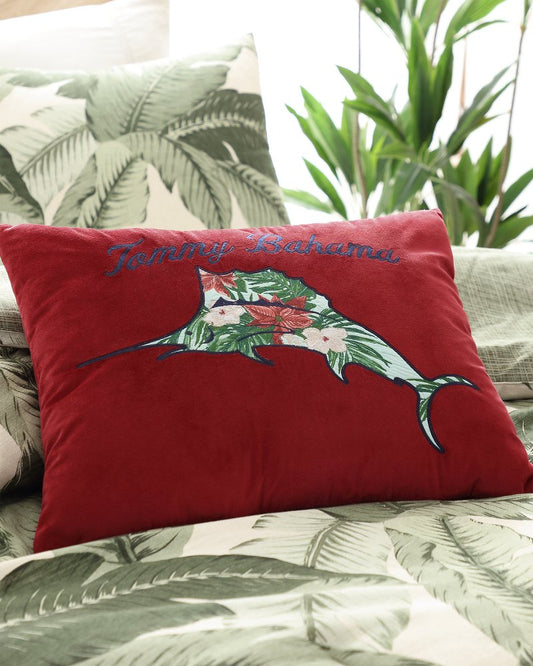 Holiday Marlin Velvet Embroidered Decorative Pillow - Tommy Bahama Beach & Home