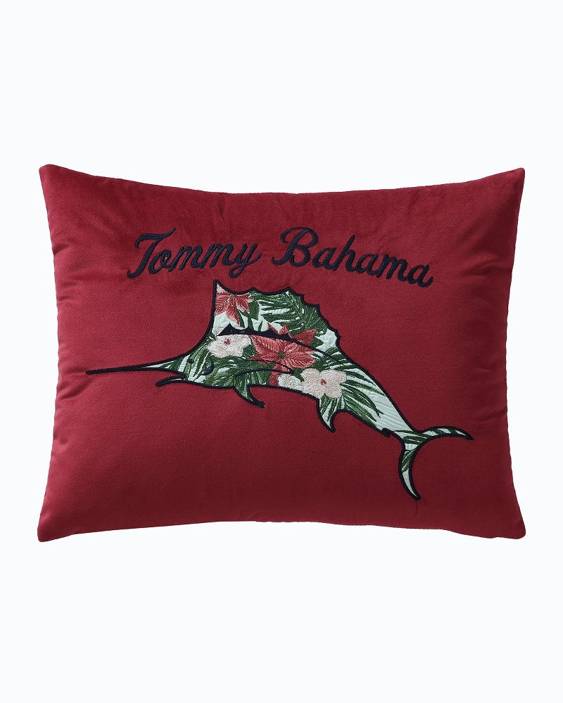 Holiday Marlin Velvet Embroidered Decorative Pillow - Tommy Bahama Beach & Home