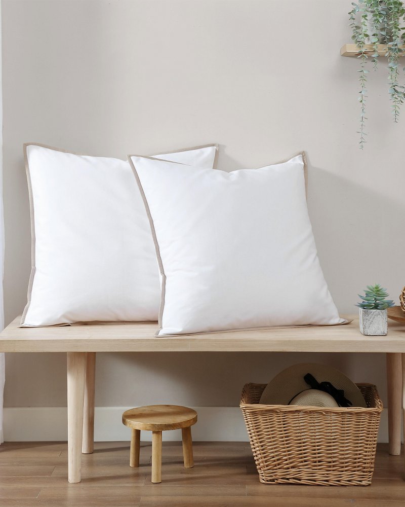 Bahama Basic Canvas White European Shams - Set of 2 - Tommy Bahama Beach & Home