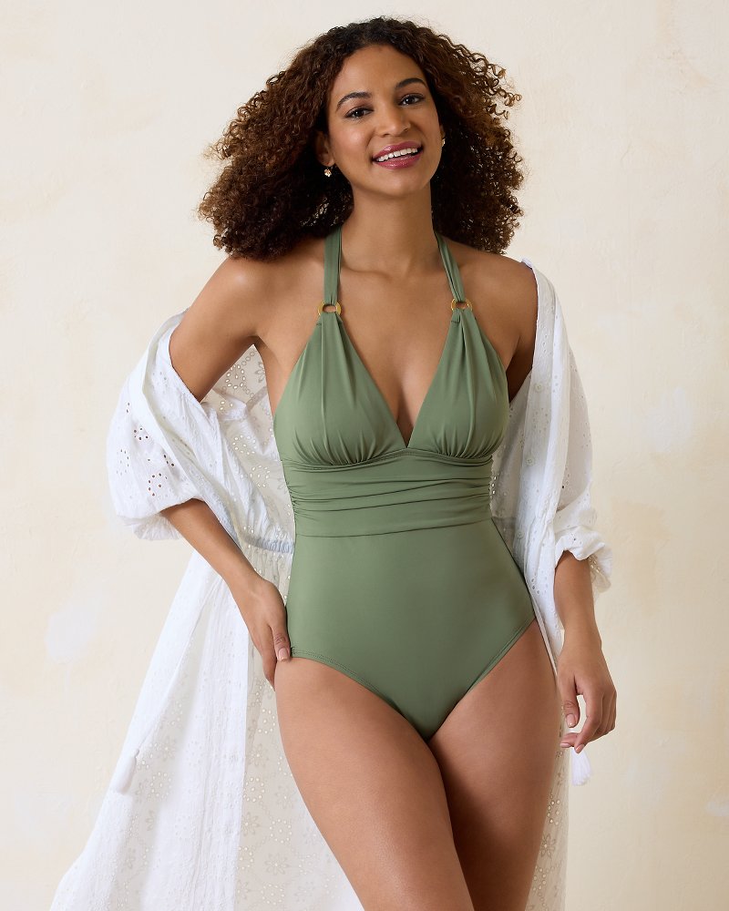 Paradise Fronds V-Neck One-Piece Swimsuit - Tommy Bahama Women
