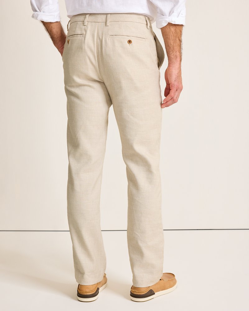 Latigo Beach Linen-Blend Flat-Front Pants - Tommy Bahama Men