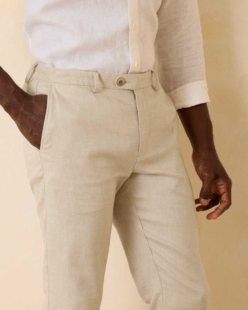 Latigo Beach Linen-Blend Flat-Front Pants - Tommy Bahama Men