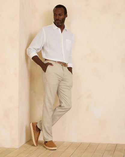 Latigo Beach Linen-Blend Flat-Front Pants - Tommy Bahama Men