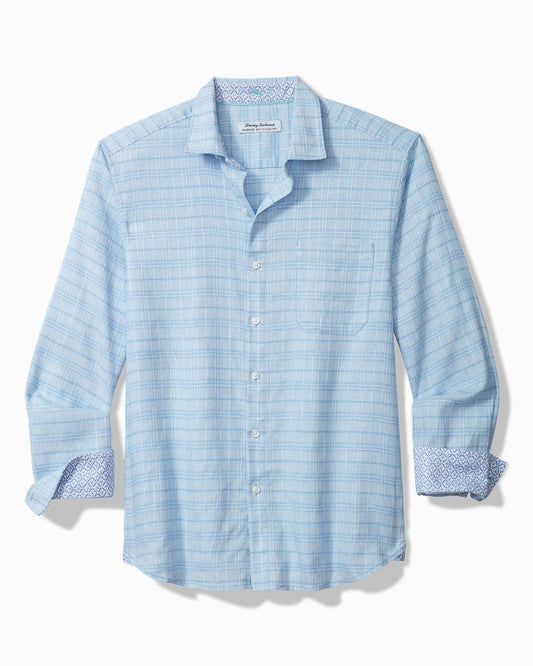 Barbados Breeze Playa Plaid Stretch-Linen Long-Sleeve Shirt - Tommy Bahama Men