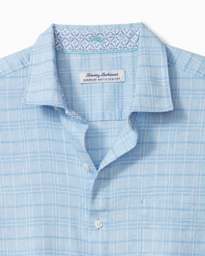Barbados Breeze Playa Plaid Stretch-Linen Long-Sleeve Shirt - Tommy Bahama Men