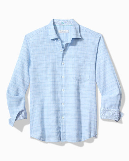 Barbados Breeze Playa Plaid Stretch-Linen Long-Sleeve Shirt - Tommy Bahama Men