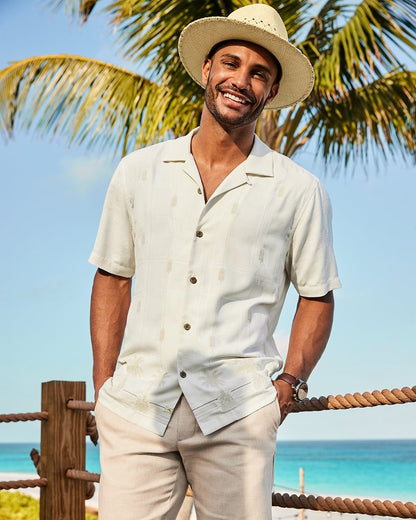 Pina Palms Embroidered Silk Camp Shirt - Tommy Bahama Men