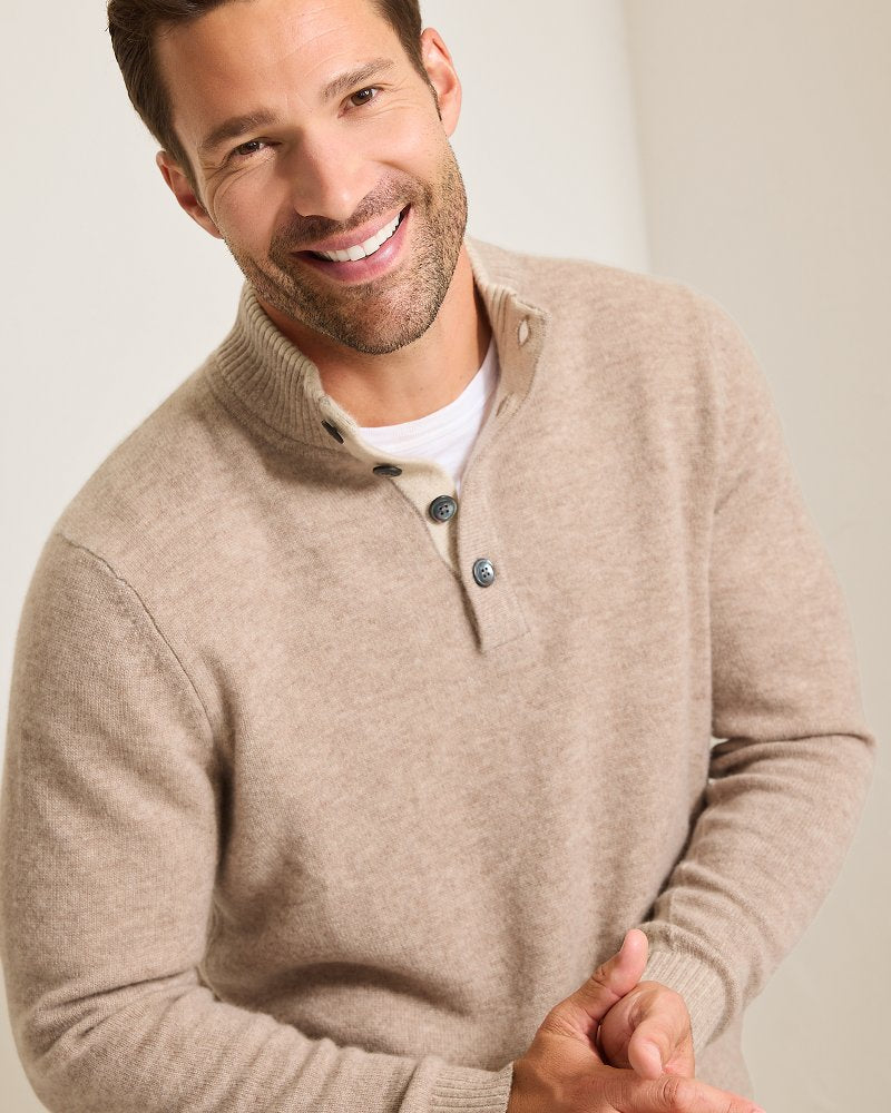 Soft Sands Cashmere Button-Mock Sweater - Tommy Bahama Men