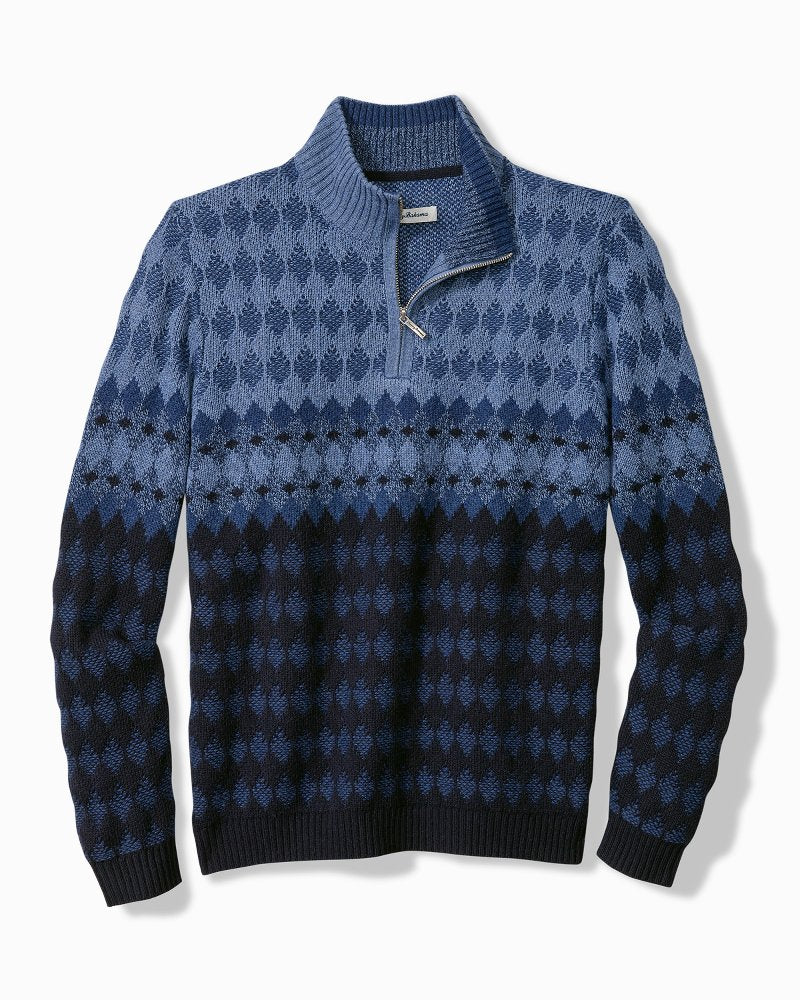 Ombré Argyle Half-Zip Sweater - Tommy Bahama Men