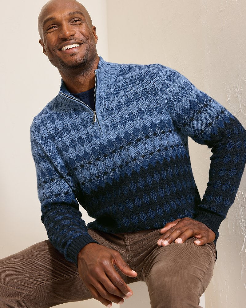 Ombré Argyle Half-Zip Sweater - Tommy Bahama Men