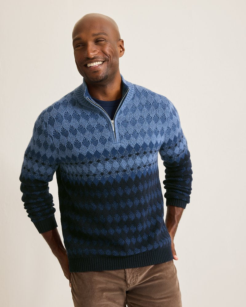 Ombré Argyle Half-Zip Sweater - Tommy Bahama Men