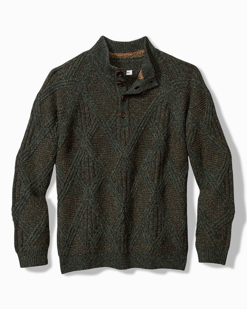 Beachscape Cable Button-Mock Sweater - Tommy Bahama Men