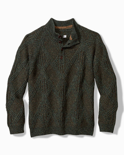 Beachscape Cable Button-Mock Sweater - Tommy Bahama Men