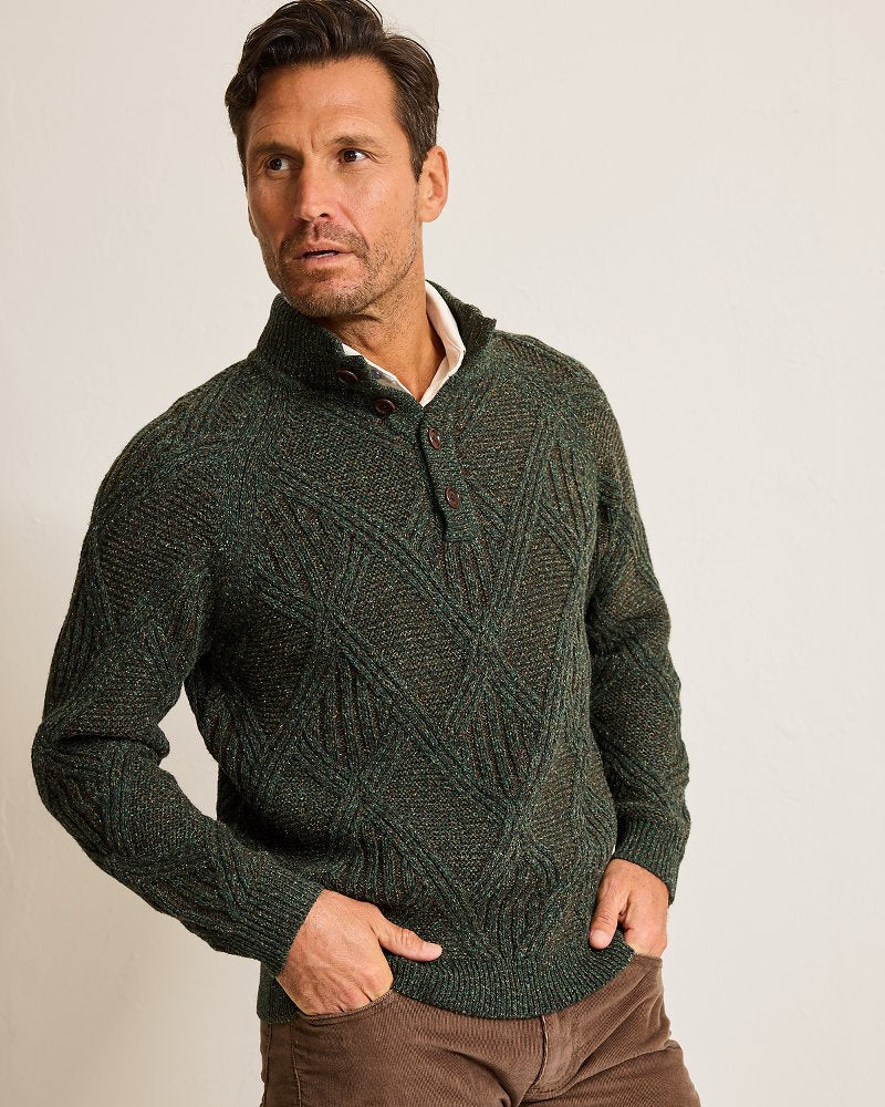 Beachscape Cable Button-Mock Sweater - Tommy Bahama Men
