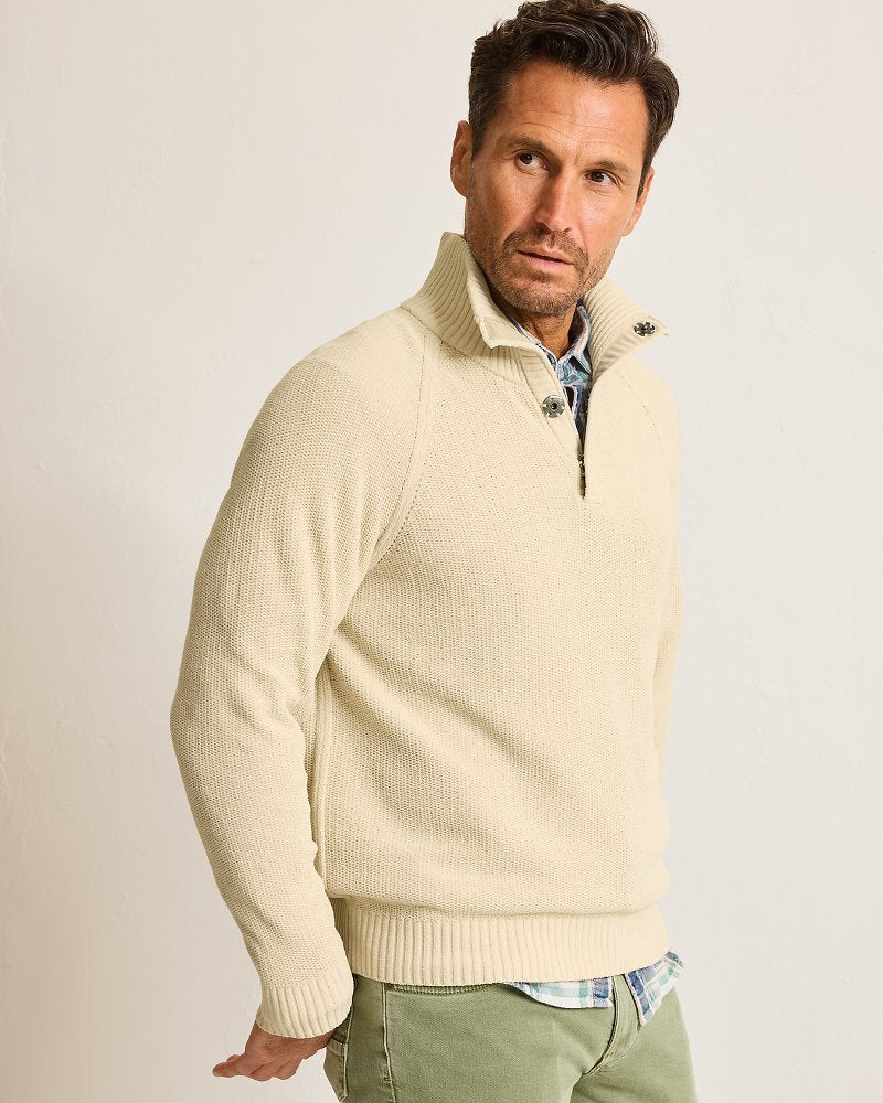 Shoreline Surfcomber Snap-Mock Sweater - Tommy Bahama Men