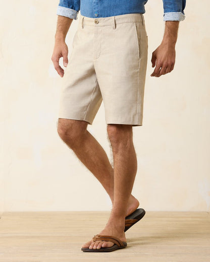 Latigo Beach Linen-Blend Flat-Front 10-Inch Shorts - Tommy Bahama Men
