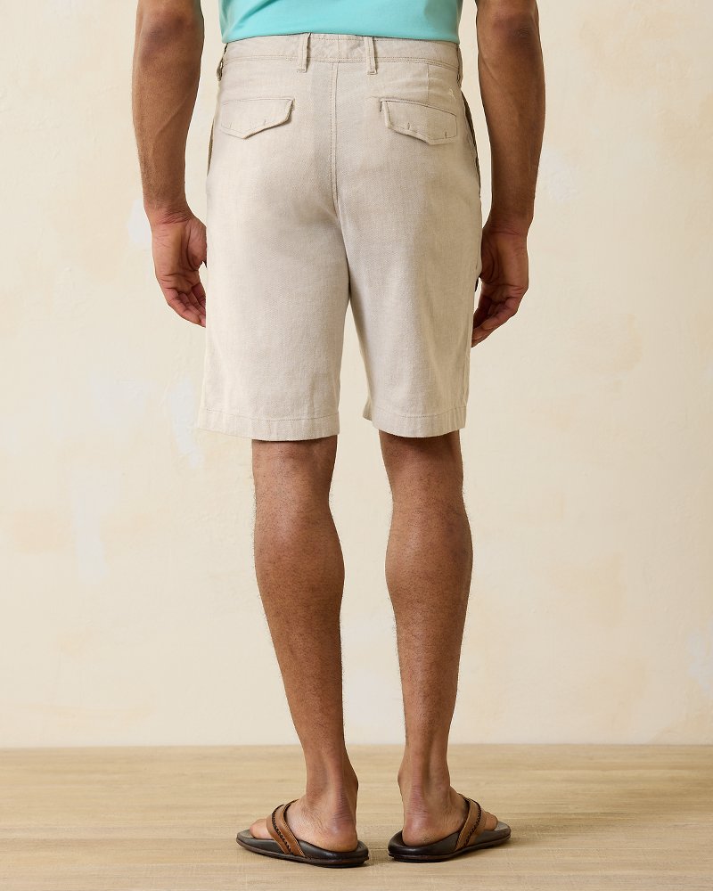 Beach Coast Linen-Blend Flat-Front 10-Inch Shorts - Tommy Bahama Men