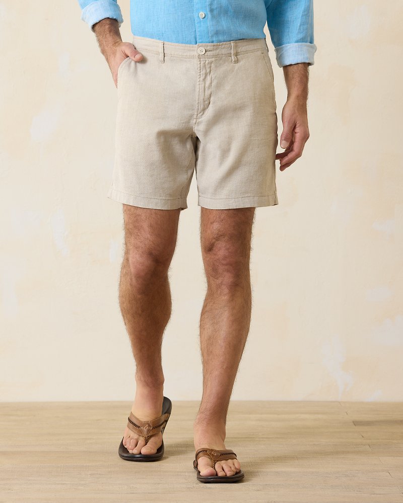 Beach Coast Linen-Blend Flat-Front 8-Inch Shorts - Tommy Bahama Men