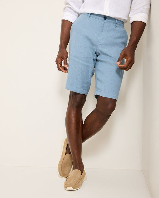 Beach Coast Linen-Blend Flat-Front 12-Inch Shorts - Tommy Bahama Men