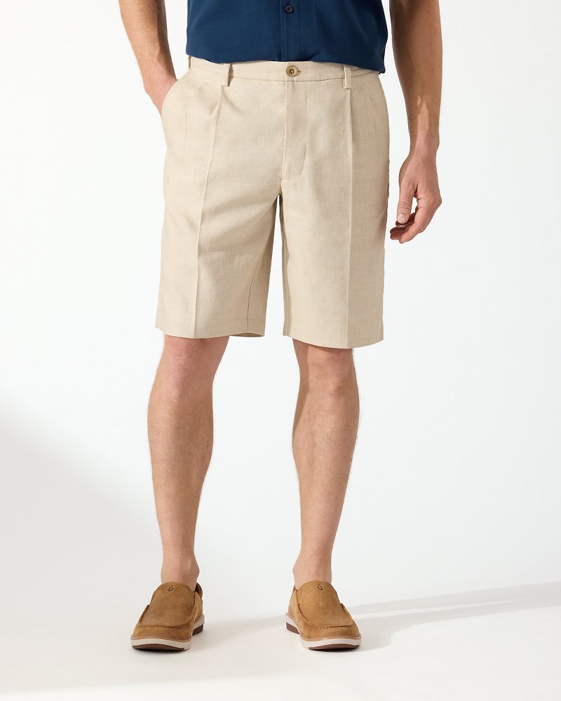 Latigo Beach Linen-Blend Pleated 10-Inch Shorts - Tommy Bahama Men