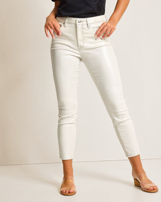 Metallic High-Rise Ankle Jeans - Tommy Bahama Women