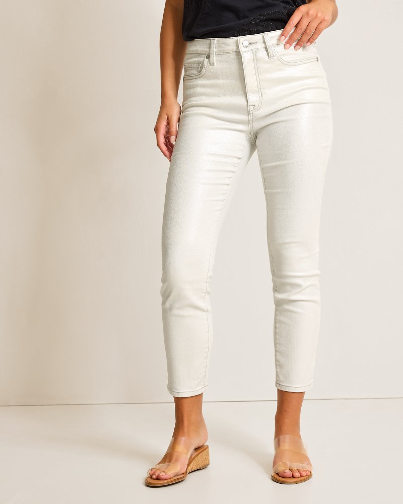 Metallic High-Rise Ankle Jeans - Tommy Bahama Women