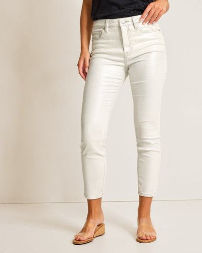 Metallic High-Rise Ankle Jeans - Tommy Bahama Women