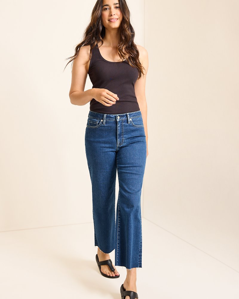 High-Rise Cropped Wide-Leg Jeans - Tommy Bahama Women