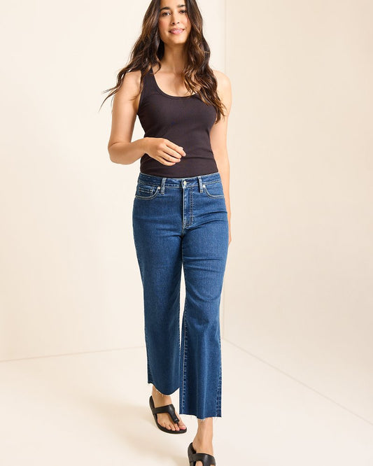 High-Rise Cropped Wide-Leg Jeans - Tommy Bahama Women