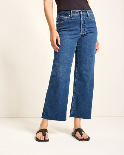 High-Rise Cropped Wide-Leg Jeans - Tommy Bahama Women