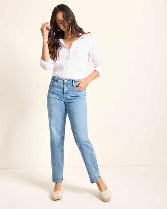 High-Rise Straight-Leg Jeans - Tommy Bahama Women