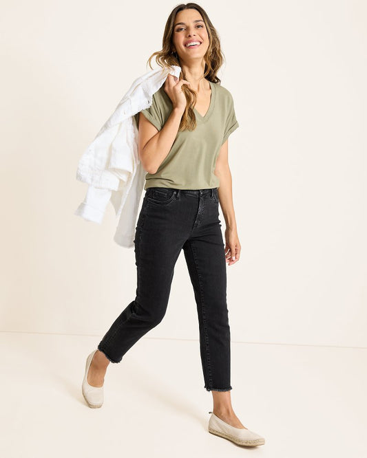 High-Rise Cropped Straight-Leg Jeans - Tommy Bahama Women