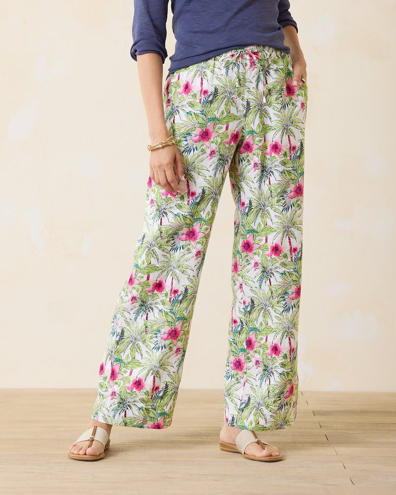 Two Palms Coastal Palms High-Rise Linen Easy Pants - Tommy Bahama Women